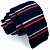 Gravata Slim Crochê Tricô Azul Marinho Listrada - Imagem 1