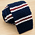 Gravata Crochê Slim Azul Marinho Listrada - Imagem 5