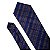 Gravata de Seda Azul Xadrez Trabalhada Premium Grátis Lenço + Abotoaduras - Imagem 6