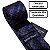Gravata de Seda Azul Xadrez Trabalhada Premium Grátis Lenço + Abotoaduras - Imagem 3