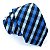 Gravata Slim Xadrez Azul Premium - Imagem 1