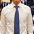 Gravata Slim Crochê Azul Listrada Premium - Imagem 2