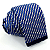 Gravata Slim Crochê Azul Listrada Premium - Imagem 1