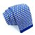 Gravata Slim Crochê Tricô Azul Trabalhada - Imagem 1