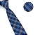 Gravata Slim Xadrez Azul Luxo - Imagem 2