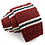 Gravata Slim Crochê Tricô Vermelha Bordô Listrada - Imagem 1