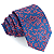 Gravata Slim Floral Azul Bordada Linha Luxo - Imagem 1