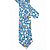 Gravata Slim Floral Azul Linha Algodão Premium - Imagem 5