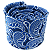 Gravata Slim Arabesco Azul Marinho Premium - Imagem 4