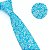 Gravata Slim Floral Azul Tiffany Linha Premium - Imagem 3