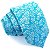 Gravata Slim Floral Azul Tiffany Linha Premium - Imagem 1