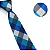Gravata Slim Xadrez Azul Elegante - Imagem 2