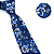 Gravata Slim Floral Azul Bordada Linha Elegante - Imagem 2