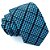 Gravata Slim Xadrez Azul Linha Premium - Imagem 1