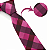 Gravata Slim Xadrez Rosa Linha Elegante - Imagem 2