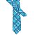 Gravata Slim Xadrez Azul Claro Linha Elegante - Imagem 5