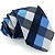 Gravata Slim Xadrez Azul - Imagem 1