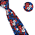 Gravata Slim Floral Azul Colorida Premium - Imagem 2