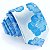Gravata Slim Floral Azul Serenity Linha Luxo - Imagem 1