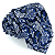 Gravata Slim Floral Azul Linha Premium - Imagem 1