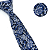 Gravata Slim Floral Azul Linha Premium - Imagem 2