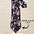 Gravata Slim Floral Preta Premium - Imagem 5