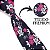 Gravata Slim Floral Preta Premium - Imagem 3