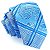 Gravata Slim Xadrez Azul Serenity Linha Premium - Imagem 1