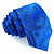 Gravata Slim Arabesco Azul Royal Luxo - Imagem 1