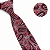 Gravata Slim Vermelha Arabesco Linha Elegante - Imagem 2