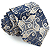 Gravata Slim Arabesco Azul Linha Elegante - Imagem 1