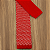 Gravata Slim Crochê Tricô Vermelha Trabalhada - Imagem 7