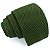 Gravata Slim Crochê Tricô Verde Militar - Imagem 1