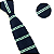 Gravata Slim Crochê Tricô Azul Listrada - Imagem 2