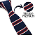 Gravata Slim Crochê Tricô Azul Marinho Listrada - Imagem 4