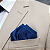 Lenço de Bolso Masculino Social Terno Poá Azul - Imagem 2