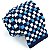 Gravata Slim Crochê Tricô Quadriculada Azul - Imagem 1