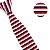 Gravata Slim Crochê Tricô Vermelha Listrada - Imagem 2
