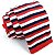 Gravata Slim Crochê Tricô Vermelha Listrada - Imagem 1