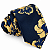 Gravata Slim Floral Preta Premium - Imagem 1