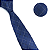 Kit Gravata Slim e Lenço de Bolso Azul Xadrez Luxo - Imagem 3
