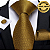 Gravata de Seda Ouro Velho Dourada + Lenço + Abotoaduras - Imagem 1