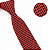 Gravata Slim Crochê Tricô Vermelha Trabalhada - Imagem 2