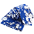 Kit Gravata Slim e Lenço de Bolso Floral Azul Algodão Premium - Imagem 1