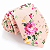 Kit Gravata Slim e Lenço de Bolso Floral Rosa Algodão Premium - Imagem 5