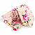 Kit Gravata Slim e Lenço de Bolso Floral Rosa Algodão Premium - Imagem 1