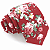 Kit Gravata Slim e Lenço de Bolso Floral Vermelha Algodão Premium - Imagem 3