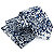 Kit Gravata Slim e Lenço de Bolso Floral Azul Algodão Premium - Imagem 1