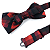 Gravata Borboleta Adulto Vermelha Xadrez - Imagem 2