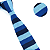 Gravata Slim Crochê Tricô Azul Listrada - Imagem 2